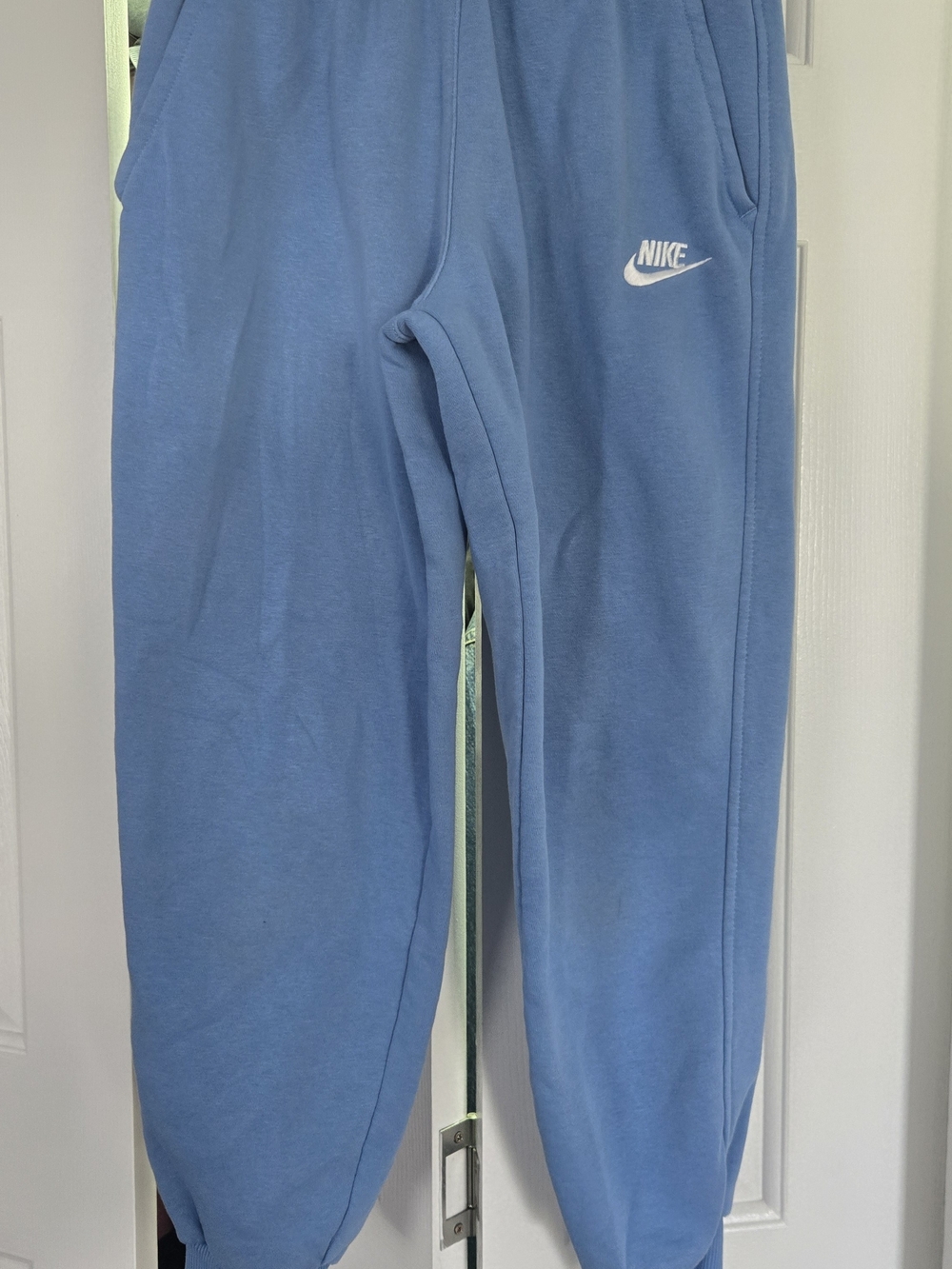 Nike Kids Blue Fleece Joggers with White Swoosh